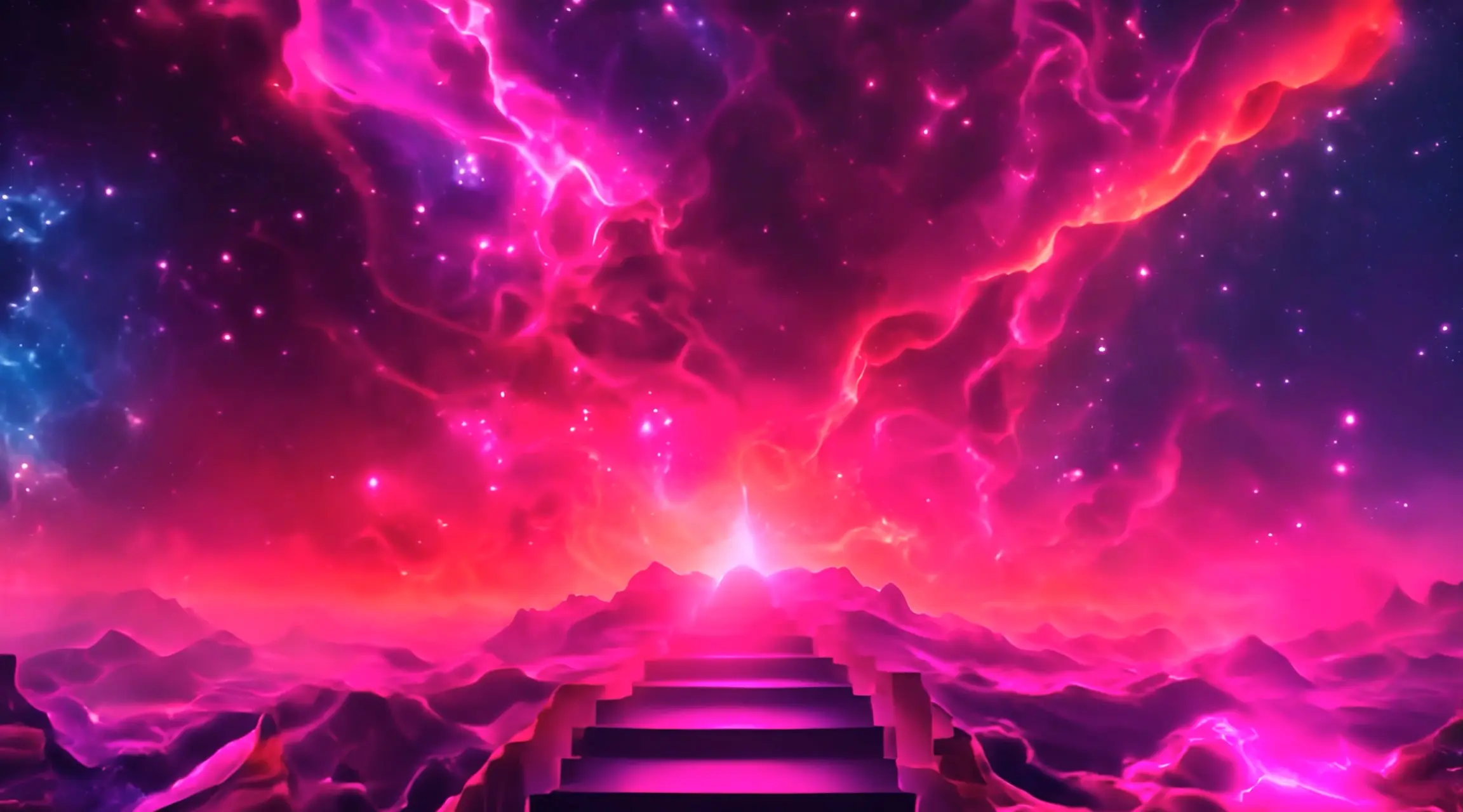 Celestial Mystique Vibrant Space Stock Video